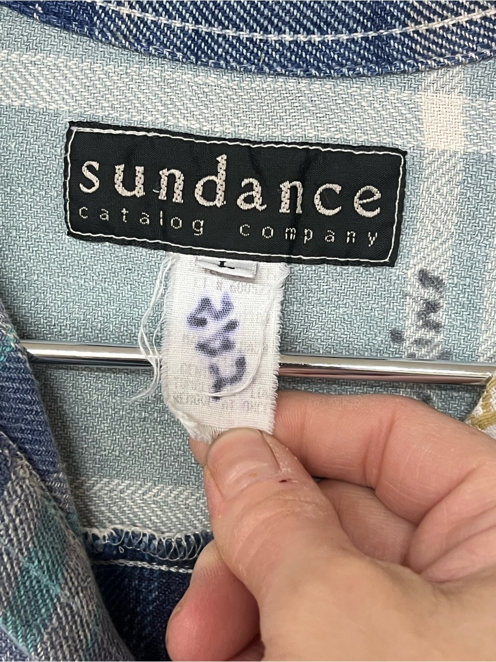 Sundance x Citron multicolor patchwork plaid button down collared shirt dress - Picture 12 of 13